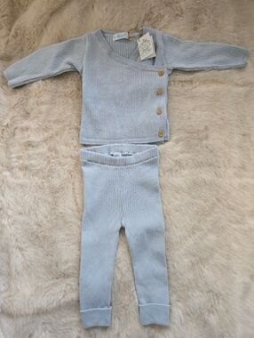 Feltman Brothers Baby Knit Set – 9M Blue Wrap Top + Pants (NWT)